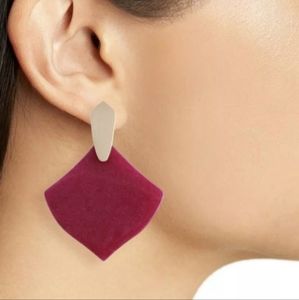 Kendra Scott Astoria Rose Gold Drop Earrings Maroon Jade New